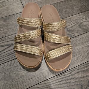 Sketchers Metallic Wedge Sandal/Slide